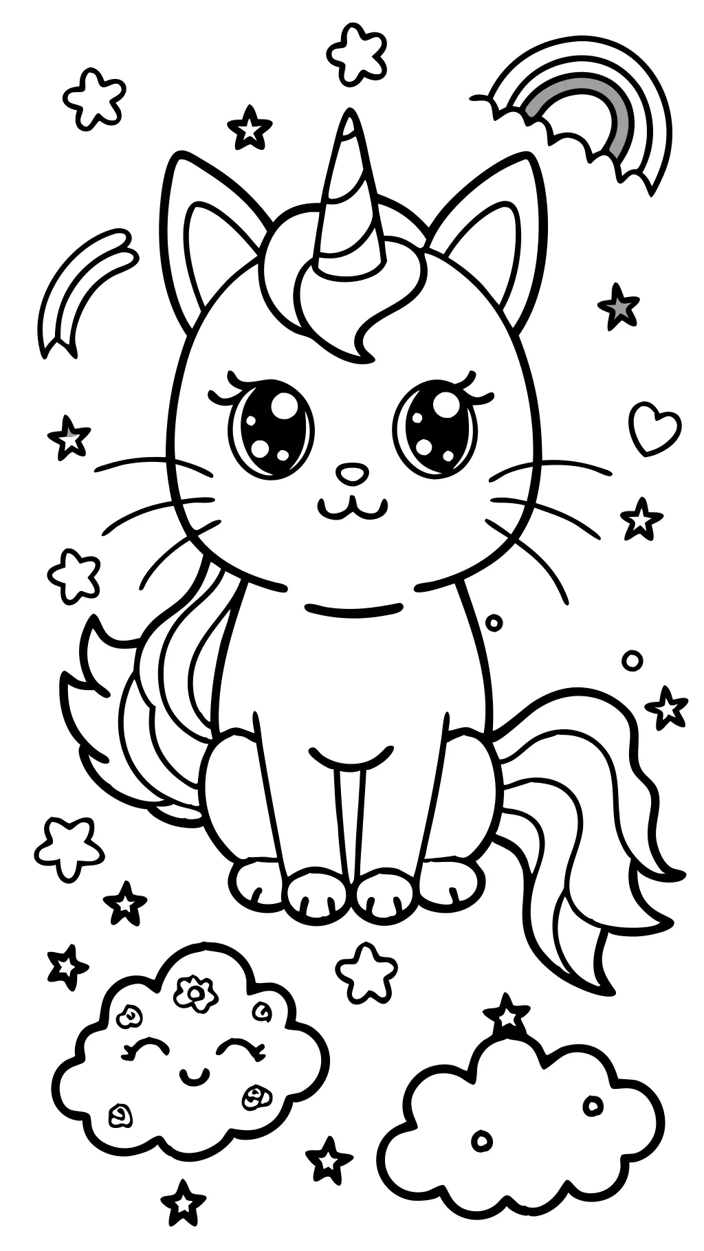 unicorn kitty coloring pages